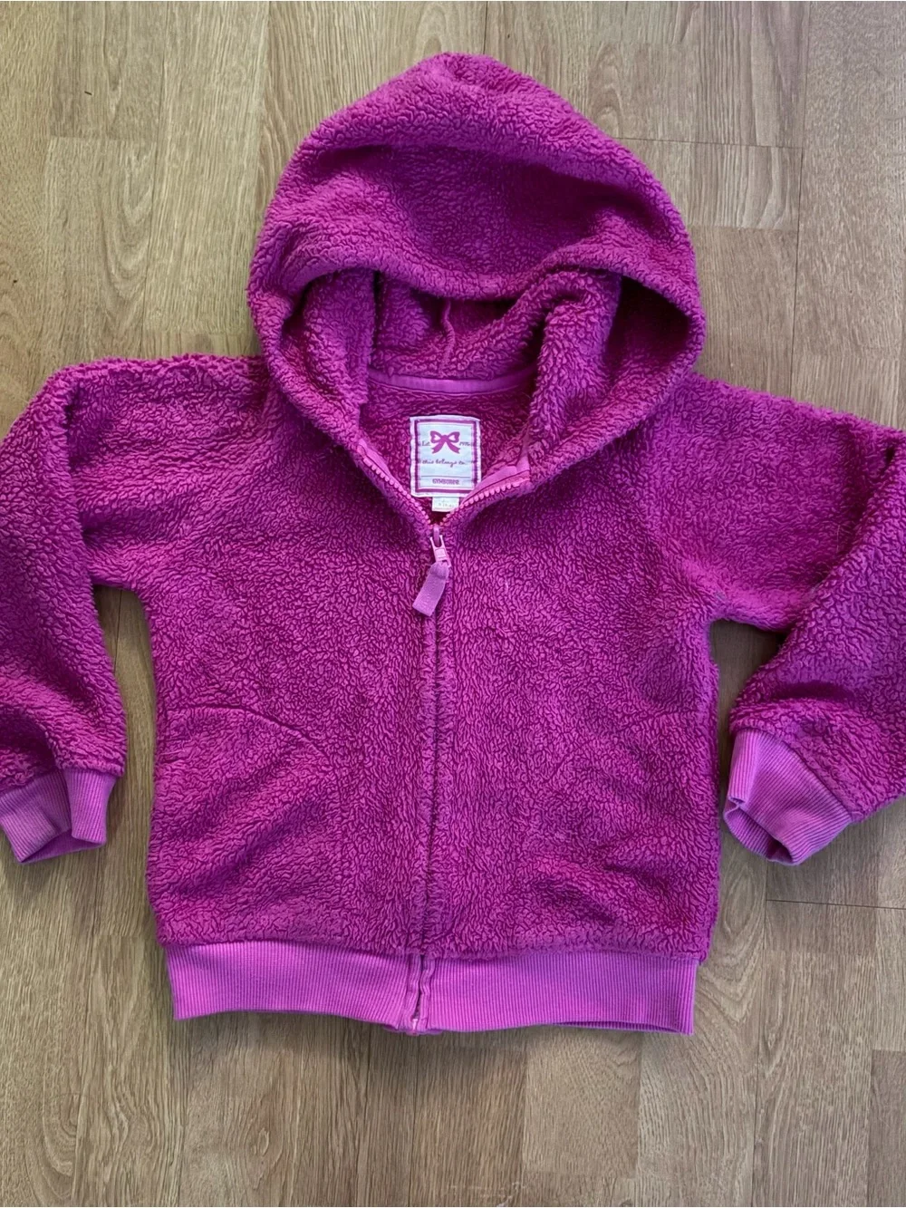 Gymboree girls Pink Sherpa zip up hoodie Sz 5-6